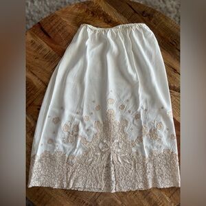 Vintage Half Slip Lace IVORY & BEIGE Sz S Small Medium